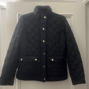 J Crew Black Quilted Puffer Coat Size Small Women